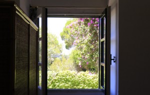 Vista dalla finestra di una camera da letto                  